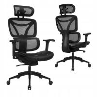Fotel biurowy obrotowy ergonomiczny Czarny wiele regulacji Wygoda i Styl