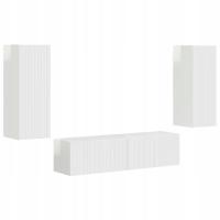 Zestaw szafek RTV 2 pcs Wysoki połysk biały