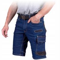 Spodenki spodnie krótkie robocze męskie JEANS elastyczne bhp ochronne r.L