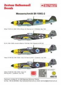 1:48 Kalkomania Messerschmitt Bf 109G-2 TECHMOD 48078