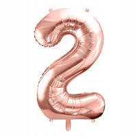 Фольга воздушный шар цифра 2 розовое золото розовое золото большой 86 см для гелия на день рождения
