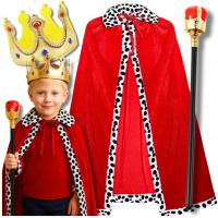 STRÓJ KRÓLA NA JASEŁKA KRÓL ZESTAW DLA DZIECI KORONA PELERYNA BERŁO 134-140