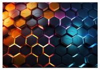 FOTOTAPETA MŁODZIEŻOWA 3D HEKSAGONY DLA CHŁOPCA TAPETA NA ŚCIANĘ 350x250