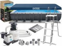 Basen Ogrodowy Intex 26364 z Pompą Piaskową i Drabinką 732x366x132 New2026