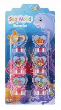 Stemple morskie 6 sztuk 10x21x2 cm zestaw pieczątek dla dzieci