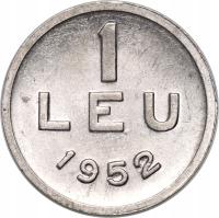 #B05# Rumunia, 1 lej 1952, bardzo rzadkie i piękne