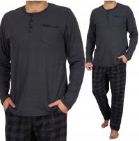 PIŻAMA MĘSKA GRAFITOWA spodnie z kieszeniami roz