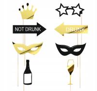 Rekwizyty Do Zdjęć na Sylwestra Nowy Rok Fotobudka Fotogadżety