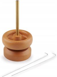 Młynek drewniany do nawlekania rmalych koralików 9 i 10 cm z igłą