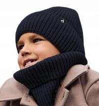 CZAPKA i KOMIN KOMPLET CHŁOPIĘCY ZIMOWY *kol* 10-15 L