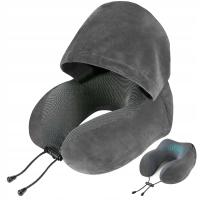 PODUSZKA POD SZYJĘ Z MEMORY FOAM, KAPTUR, REGULOWANA, ZDEJMOWANY POKROWIEC