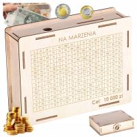 Копилка деревянная вычеркнутая цель 10000 вызов экономия для мечты