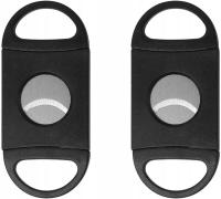 NOŻYCZKI DO CYGAR 2 SZTUKI CZARNE PRZENOŚNE STAL NIERDZEWNA