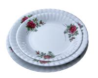 КПЛ. тарелки 6 человек 18el. Ивона Бордовая Роза B826