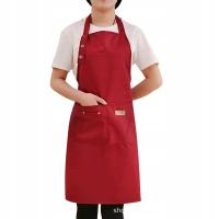 Fartuch kuchenny, olejoodporny, elegancki, czerwony