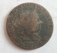 moneta Hiszpania 2 1/2 centimos 186X Królowa Izabela II