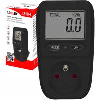 ВАТТМЕТР СЧЕТЧИК ЭЛЕКТРОЭНЕРГИИ ПОТРЕБЛЯЕМАЯ МОЩНОСТЬ ЧЕРНЫЙ ЖК-ДИСПЛЕЙ