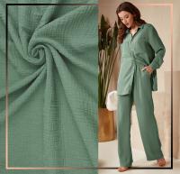 Tkanina Muślin Dwustronny Bawełniany Miętowy