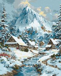 Obraz Malowanie po numerach Noworoczny krajobraz 40x50 IDEYKA NA RAMIE