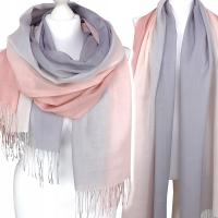 Большой шарф женский шейный платок слинг кисточки весна-цвета омбре