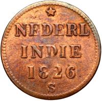 + Holenderskie Indie Wschodnie - Sumatra - 1/4 Stuiver 1826 S - STAN !