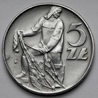009. 5 złotych 1958 Rybak - wąska 8