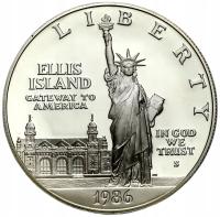 USA. 1 dolar 1986, 100. rocznica - Statua Wolności – SREBRO