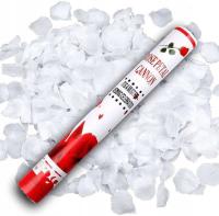 TUBA STRZELAJĄCA PŁATKI RÓŻ BIAŁA KONFETTI 30 CM