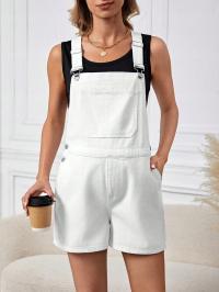 OGRODNICZKI CIĄŻOWE JEANSOWE BAWEŁNIANE CASUAL BIAŁE SHEIN XL 42