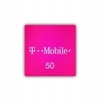 Doładowanie T-Mobile 50 zł; kod SMS oraz e-mail od razu; 24/7 gratis