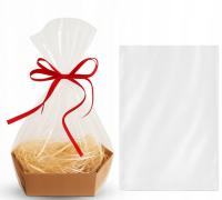 Woreczki torebki foliowe celofanowe na prezent kosz DUŻE 50x70 cm 25 sztuk