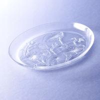 FRANCJA PIĘKNY SZKLANY TALERZ KWIATY