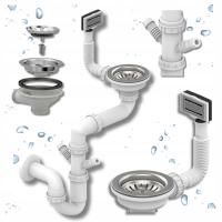 Настенный сифон для раковины однокамерный слив с прямоугольным переливом