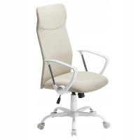 Kremowo-białe krzesło biurowe obrotowe kąt nachylenia 90-105° do 120 kg