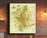 Stara mapa plan ŁÓDŹ 1946r. 70x60cm