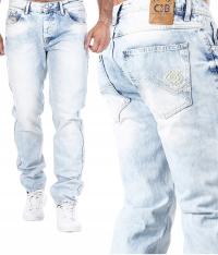 JEANSY SPODNIE CIPO BAXX JASNE PRZECIERANE ICEBLUE
