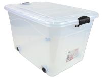 Коробка коробка контейнер 100l крышка прозрачная пластиковая большая 69x52x42c