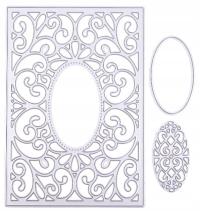 WYKROJNIKI METALOWE do skrapbooking - 3 szt. kpl / Ramki Bordery