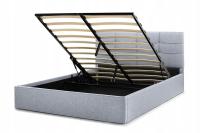 СЕРАЯ КРОВАТЬ с ОБИВКОЙ С ЯЩИКАМИ 160х200