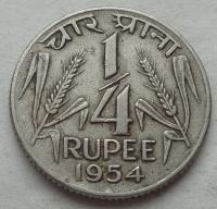 INDIE - 1/4 rupii - 1954