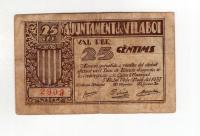 Hiszpania Vilaboi 25 centimos 1937