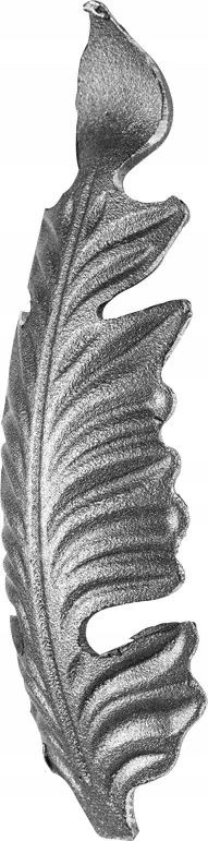 52.044 Liść ornament element kuty ozdobny staliwo (190x60x4 mm) KUREK