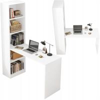 СОВРЕМЕННЫЙ БЕЛЫЙ КОМПЬЮТЕРНЫЙ СТОЛ МОЛОДЕЖНЫЙ КНИЖНЫЙ ШКАФ КНИЖНЫЙ ШКАФ ЛОФТ 125 СМ