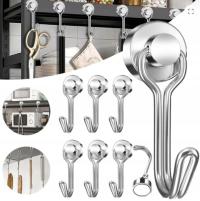 Magnes neodymowy z hakiem haczyk na przedmioty 12 szt wieszak srebrny 06441