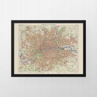 Старая карта план Лондона - 1955-70x50cm