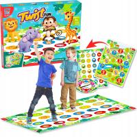 GRA ZRĘCZNOŚCIOWA RODZINNA PLANSZOWA TWIST ZWIERZĘTA 2W1 DLA DZIECI Trifox