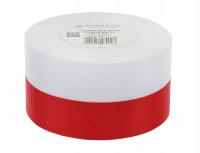 Wstążka satynowa tasiemka flaga biało- czerwona do dekoracji 50mm 22mb