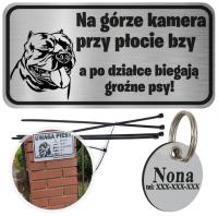 TABLICZKA UWAGA PIES DLA PSA AMERICAN BULLY