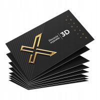 Złote wizytówki złocone wypukłe złoto 3D 50 sztuk matowe druk dwustronny