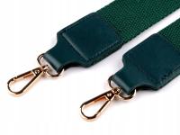 Rączki do torebki z karabińczykami zielone / złote karabińczyki